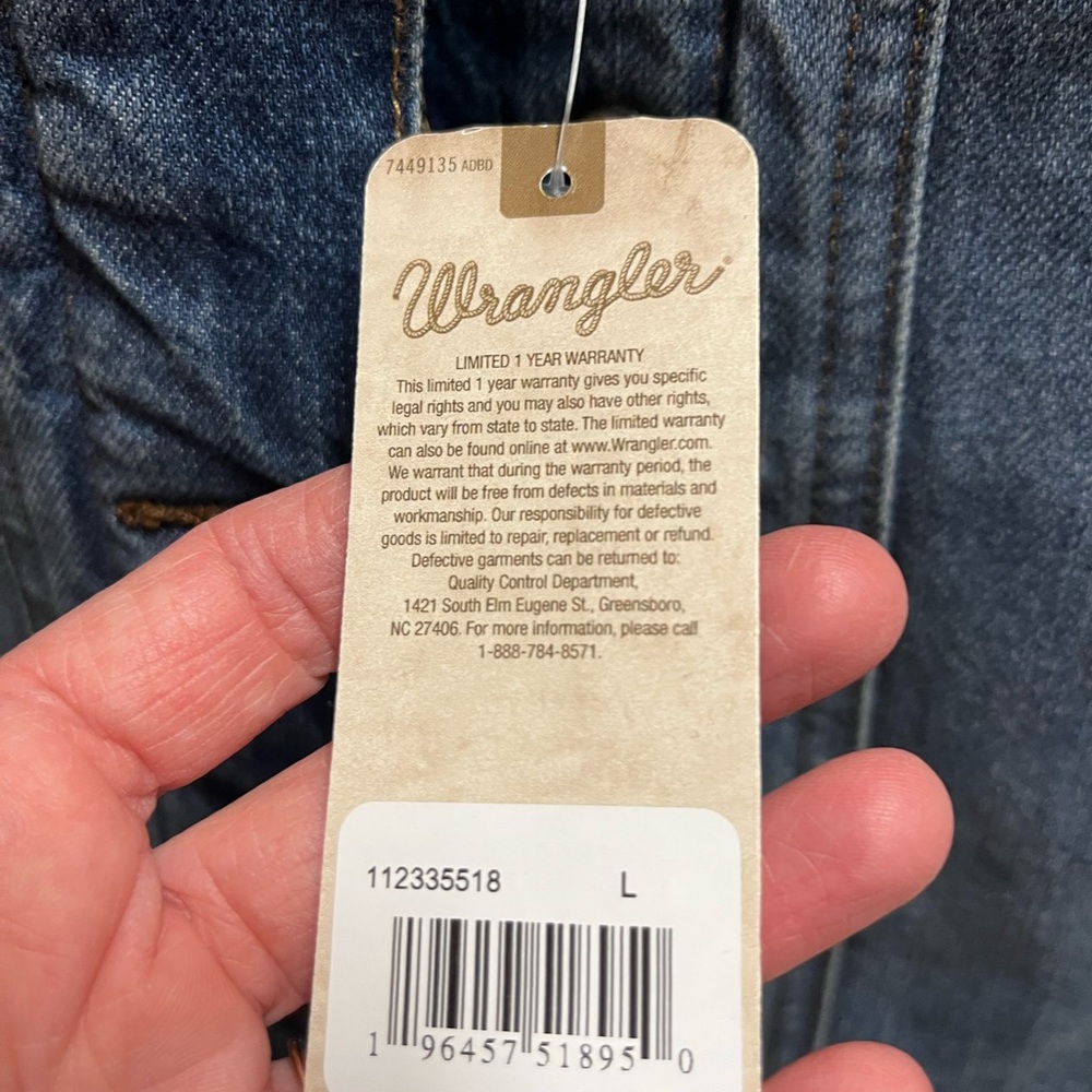 Wrangler Blue Denim Jacket with White Sherpa Collar - Picture 4 of 9
